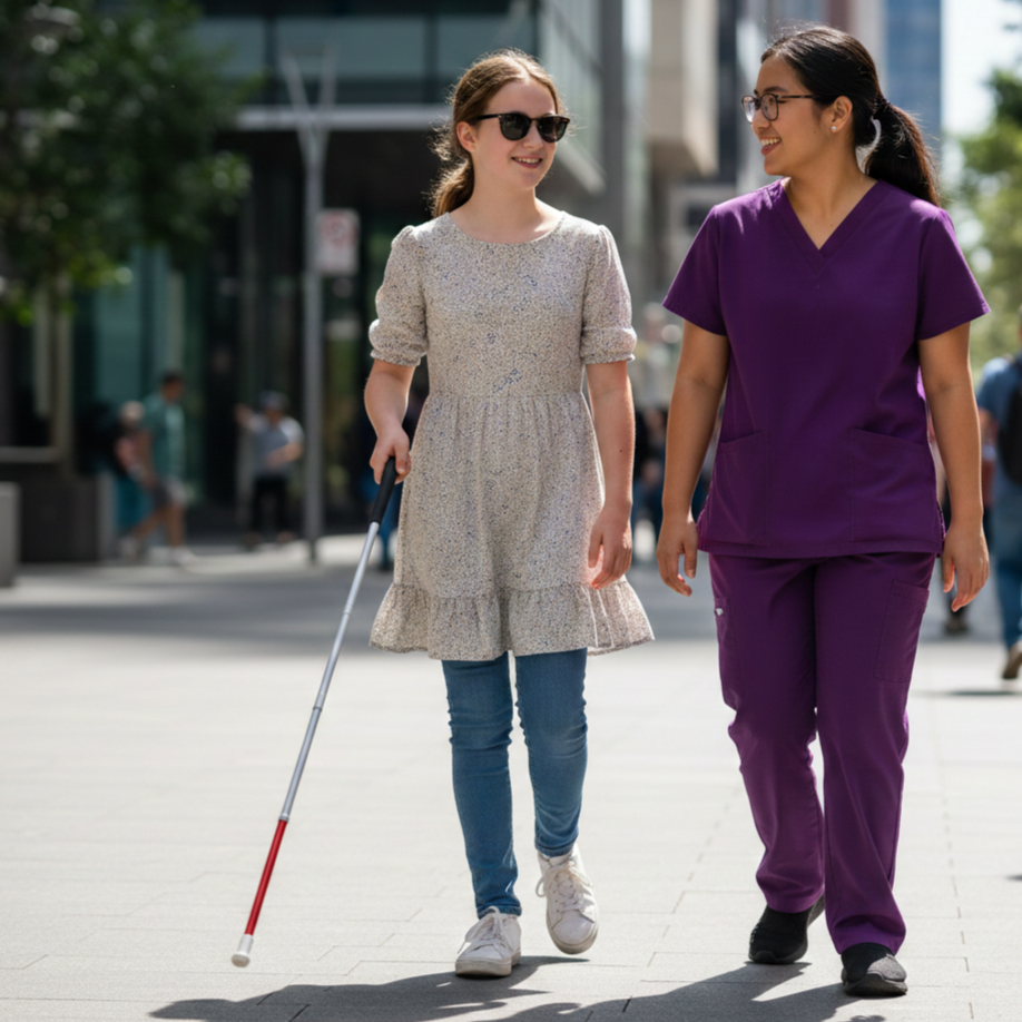 NDIS participant with support worker